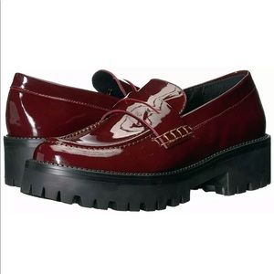 Steve Madden crew penny loafers burgundy NWOT